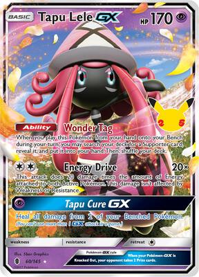 Pokemon,Celebrations: Classic Collection,Tapu Lele GX - 60/145,Holofoil,Classic Collection,Moderately Played