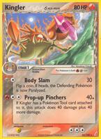 Pokemon,EX Crystal Guardians,Kingler (Delta Species) - 22/100,Reverse Holofoil,Rare,Damaged