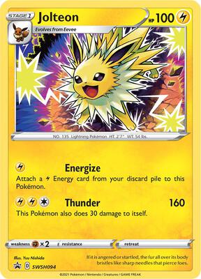 Pokemon,SWSH: Sword & Shield Promo Cards,Jolteon - SWSH094,Holofoil,Promo,Moderately Played