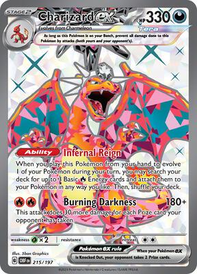 Pokemon,SV03: Obsidian Flames,Charizard ex - 215/197,Holofoil,Ultra Rare,Near Mint