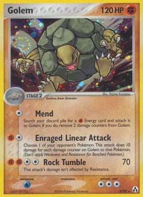 Pokemon,EX Legend Maker,Golem - 6/92,Holofoil,Holo Rare,Moderately Played