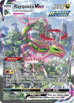 Pokemon,SWSH07: Evolving Skies,Rayquaza VMAX (Alternate Art Secret) - 218/203,Holofoil,Secret Rare,Lightly Played