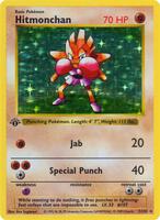 Pokemon,Base Set (Shadowless),Hitmonchan - 007/102,Unlimited Holofoil,Holo Rare,Lightly Played