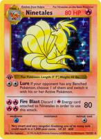 Pokemon,Base Set (Shadowless),Ninetales - 012/102,Unlimited Holofoil,Holo Rare,Lightly Played