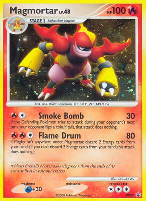 Pokemon,Diamond and Pearl Promos,Magmortar - DP20,Holofoil,Promo,Damaged