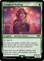 Magic: The Gathering,Universes Beyond: The Lord of the Rings: Tales of Middle-earth,Delighted Halfling - 158,Normal,Rare,Lightly Played