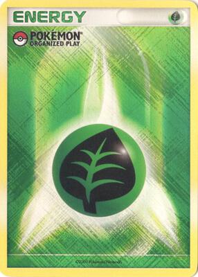 Pokemon,League & Championship Cards,Grass Energy (2009 Unnumbered POP Promo),Holofoil,Promo,Moderately Played