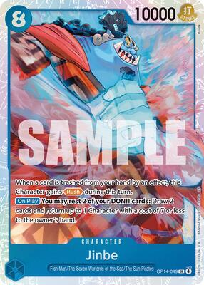 One Piece Card Game,The Azure Sea's Seven,Jinbe - OP14-049,Foil,Super Rare,Near Mint