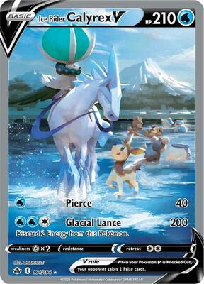 Pokemon,SWSH06: Chilling Reign,Ice Rider Calyrex V (Alternate Full Art) - 164/198,Holofoil,Ultra Rare,Lightly Played