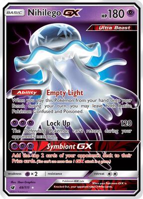 Pokemon,SM - Crimson Invasion,Nihilego GX - 49/111,Holofoil,Ultra Rare,Lightly Played