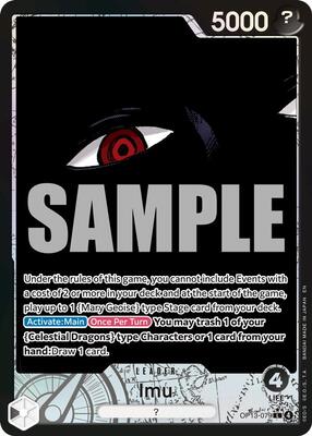 One Piece Card Game,Carrying On His Will,Imu (Alternate Art) - OP13-079,Foil,Leader,Near Mint