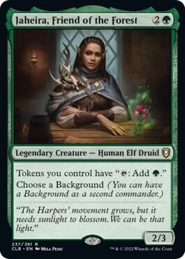 Magic: The Gathering,Commander Legends: Battle for Baldur's Gate,Jaheira, Friend of the Forest - 237,Normal,Rare,Lightly Played