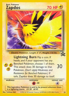 Pokemon,WoTC Promo,Zapdos - 23/53,Normal,Promo,Lightly Played