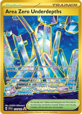 Pokemon,SV07: Stellar Crown,Area Zero Underdepths - 174/142,Holofoil,Hyper Rare,Lightly Played