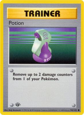 Pokemon,Base Set (Shadowless),Potion - 094/102,1st Edition,Common,Moderately Played