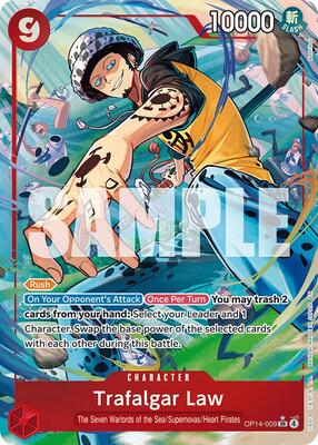 One Piece Card Game,The Azure Sea's Seven,Trafalgar Law - OP14-009 (Alternate Art),Foil,Super Rare,Near Mint