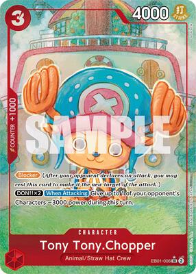 One Piece Card Game,Extra Booster: Memorial Collection,Tony Tony.Chopper (Alternate Art) - EB01-006,Foil,Super Rare,Near Mint