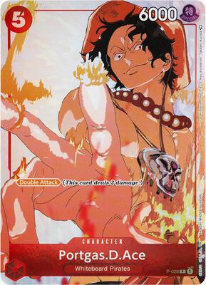 One Piece Card Game,One Piece Promotion Cards,Portgas.D.Ace (Gift Collection 2023) - P-028,Foil,Promo,Moderately Played