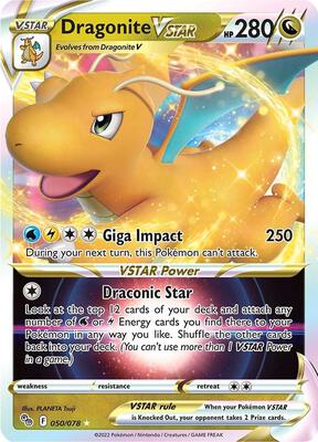 Pokemon,Pokemon GO,Dragonite VSTAR - 050/078,Holofoil,Ultra Rare,Near Mint