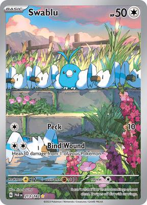 Pokemon,SV04: Paradox Rift,Swablu - 213/182,Holofoil,Illustration Rare,Lightly Played