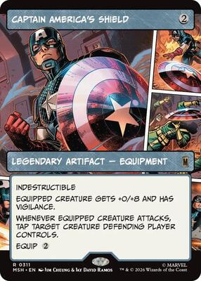 Magic: The Gathering,Marvel Super Heroes,Captain America's Shield (Borderless) (0311),Normal,Rare,Near Mint