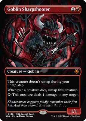 Magic: The Gathering,Special Guests,Goblin Sharpshooter (Borderless) - 136,Normal,Mythic,Near Mint