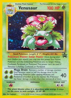 Pokemon,WoTC Promo,Venusaur - 13/53,Holofoil,Promo,Lightly Played