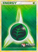 Pokemon,League & Championship Cards,Grass Energy (2010 Play! Pokemon),Holofoil,Promo,Damaged