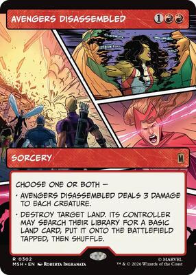 Magic: The Gathering,Marvel Super Heroes,Avengers Disassembled (Borderless) - 302,Foil,Rare,Near Mint