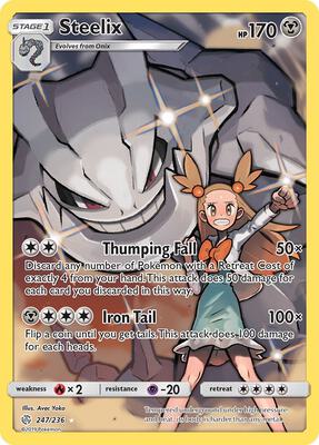 Pokemon,SM - Cosmic Eclipse,Steelix (Secret) - 247/236,Holofoil,Secret Rare,Near Mint
