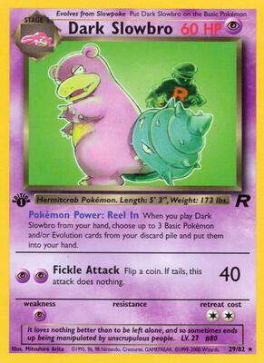 Pokemon,Team Rocket,Dark Slowbro (29) - 29/82,Unlimited,Rare,Moderately Played