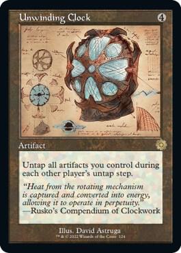 Magic: The Gathering,The Brothers' War: Retro Frame Artifacts,Unwinding Clock (Schematic) - 124,Foil,Rare,Lightly Played