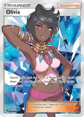 Pokemon,SM - Crimson Invasion,Olivia (Full Art) - 111/111,Holofoil,Ultra Rare,Lightly Played