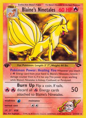 Pokemon,Gym Challenge,Blaine's Ninetales - 021/132,Unlimited,Rare,Heavily Played