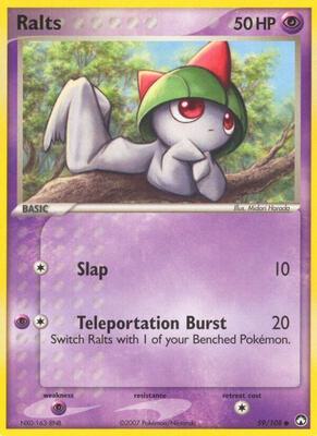 Pokemon,EX Power Keepers,Ralts - 59/108,Reverse Holofoil,Common,Moderately Played