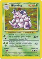 Pokemon,Base Set,Nidoking - 011/102,Holofoil,Holo Rare,Damaged