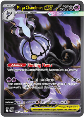 Pokemon,ME05: Pitch Black,Mega Chandelure ex - 115/084,Holofoil,Special Illustration Rare,Near Mint
