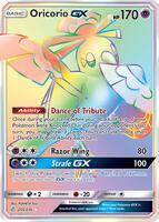 Pokemon,SM - Cosmic Eclipse,Oricorio GX (Secret) - 255/236,Holofoil,Rainbow Rare,Lightly Played
