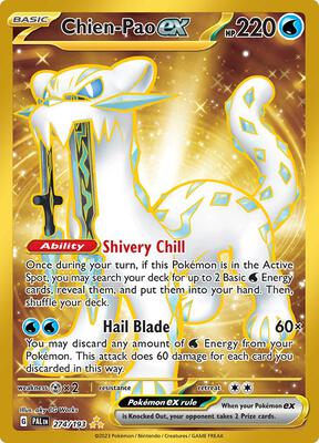 Pokemon,SV02: Paldea Evolved,Chien-Pao ex - 274/193,Holofoil,Hyper Rare,Moderately Played
