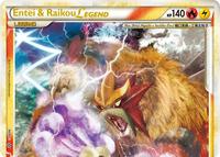 Pokemon,Unleashed,Entei & Raikou Legend (top) - 90/95,Holofoil,Ultra Rare,Moderately Played