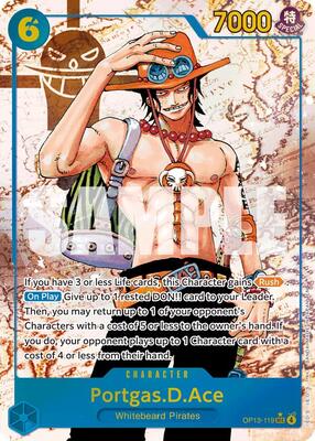 One Piece Card Game,Carrying On His Will,Portgas.D.Ace (119) (Parallel) - OP13-119,Foil,Secret Rare,Near Mint