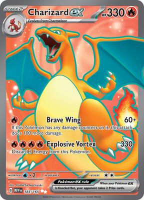 Pokemon,SV: Scarlet & Violet 151,Charizard ex - 183/165,Holofoil,Ultra Rare,Near Mint