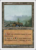 Magic: The Gathering,Anthologies,Brushland,Normal,Rare,Moderately Played