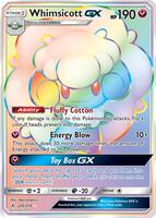 Pokemon,SM - Unbroken Bonds,Whimsicott GX (Secret) - 226/214,Holofoil,Secret Rare,Moderately Played