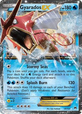 Pokemon,XY - BREAKpoint,Gyarados EX - 26/122,Holofoil,Ultra Rare,Moderately Played