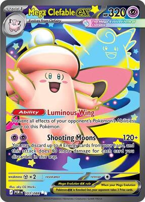 Pokemon,ME03: Perfect Order,Mega Clefable ex - 103/088,Holofoil,Ultra Rare,Near Mint