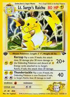 Pokemon,Gym Challenge,Lt. Surge's Raichu - 011/132,1st Edition Holofoil,Holo Rare,Near Mint