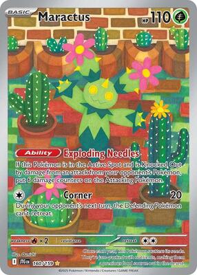 Pokemon,SV09: Journey Together,Maractus - 160/159,Holofoil,Illustration Rare,Moderately Played
