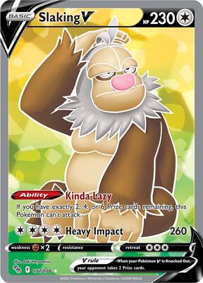 Pokemon,Pokemon GO,Slaking V (Full Art) - 077/078,Holofoil,Ultra Rare,Near Mint