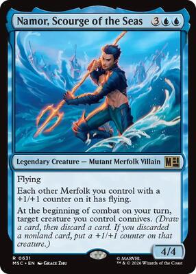 Magic: The Gathering,Commander: Marvel Super Heroes,Namor, Scourge of the Seas - 631,Foil,Rare,Near Mint